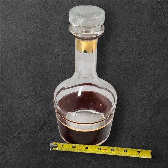 Vintage Culver Tortoiseshell Decanter with Stopper 22K Gold Barware Brown - Picture 12 of 12